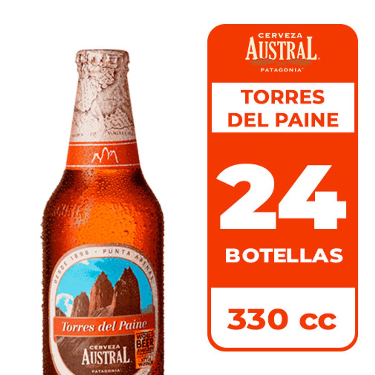 AUSTRAL - 24x Cerveza Austral Torres Del Paine 6.1° Botella 330cc