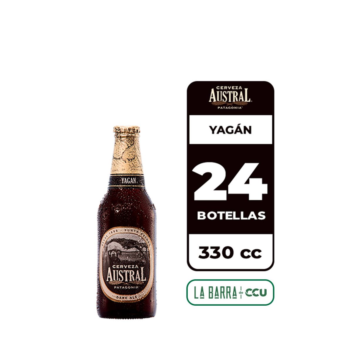 AUSTRAL - 24x Cerveza Austral Yagán 5.0° Botella 330cc