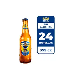 CRISTAL - 24x Cerveza Sin Alcohol Botella 355cc