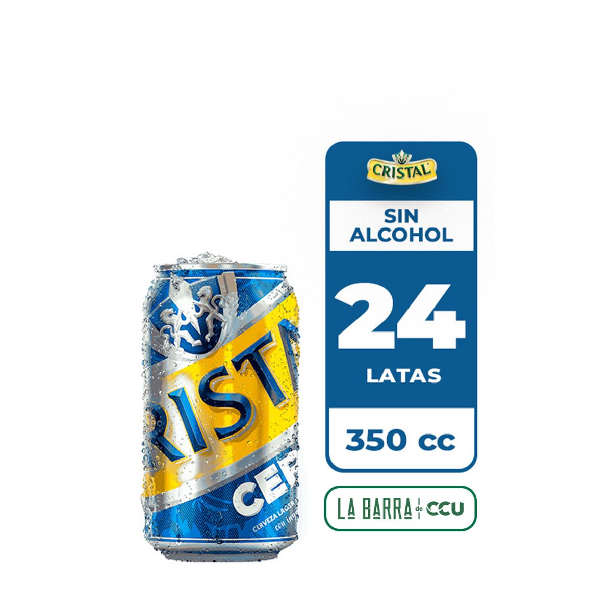 CRISTAL - 24x Cerveza Cristal Sin Alcohol Lata 350cc