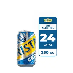 CRISTAL - 24x Cerveza Sin Alcohol Lata 350cc