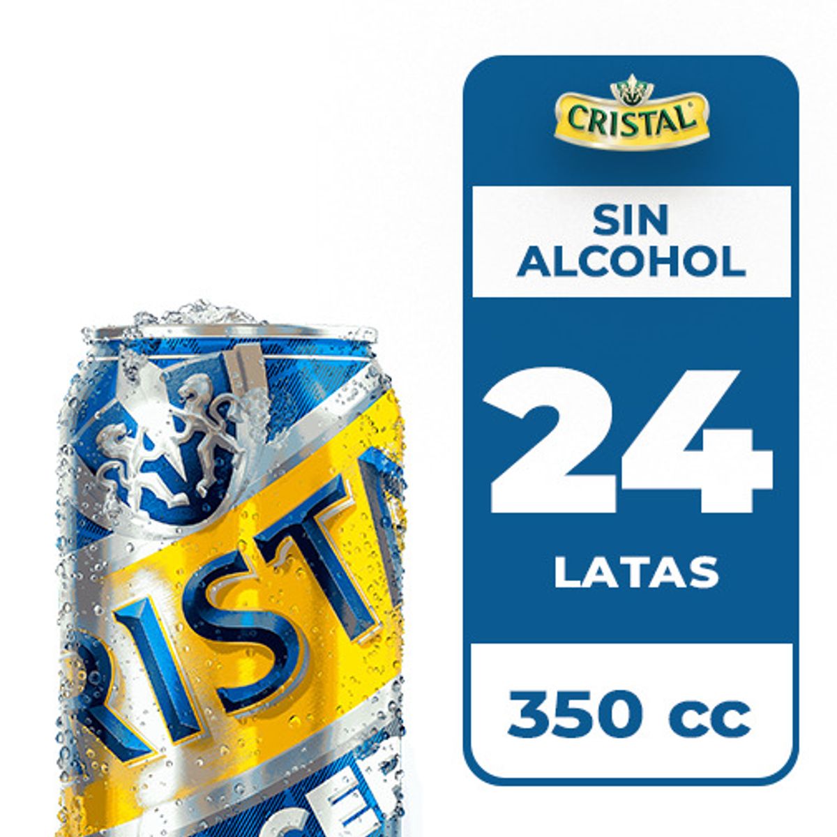 CRISTAL - 24x Cerveza Cristal Sin Alcohol Lata 350cc