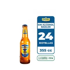 CRISTAL - 24x Cerveza Sin Alcohol Radler Botella 355cc