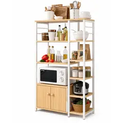 ACTUAL - Mueble Organizador de Cocina y Microondas Estante de Cocina Multifuncional 80x30x128 cm