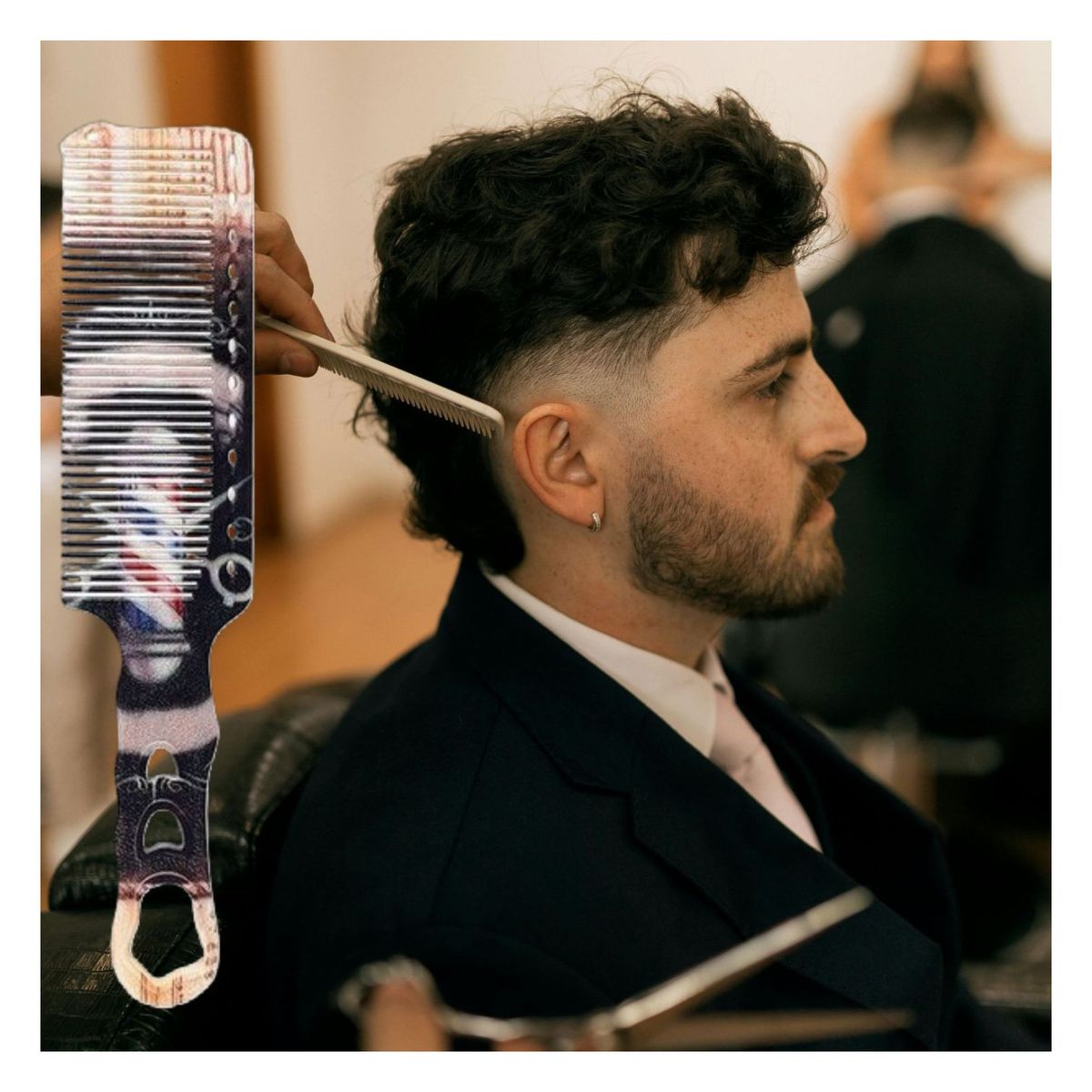 PFIFFERY - Peine o peineta para Barberia y peluqueria