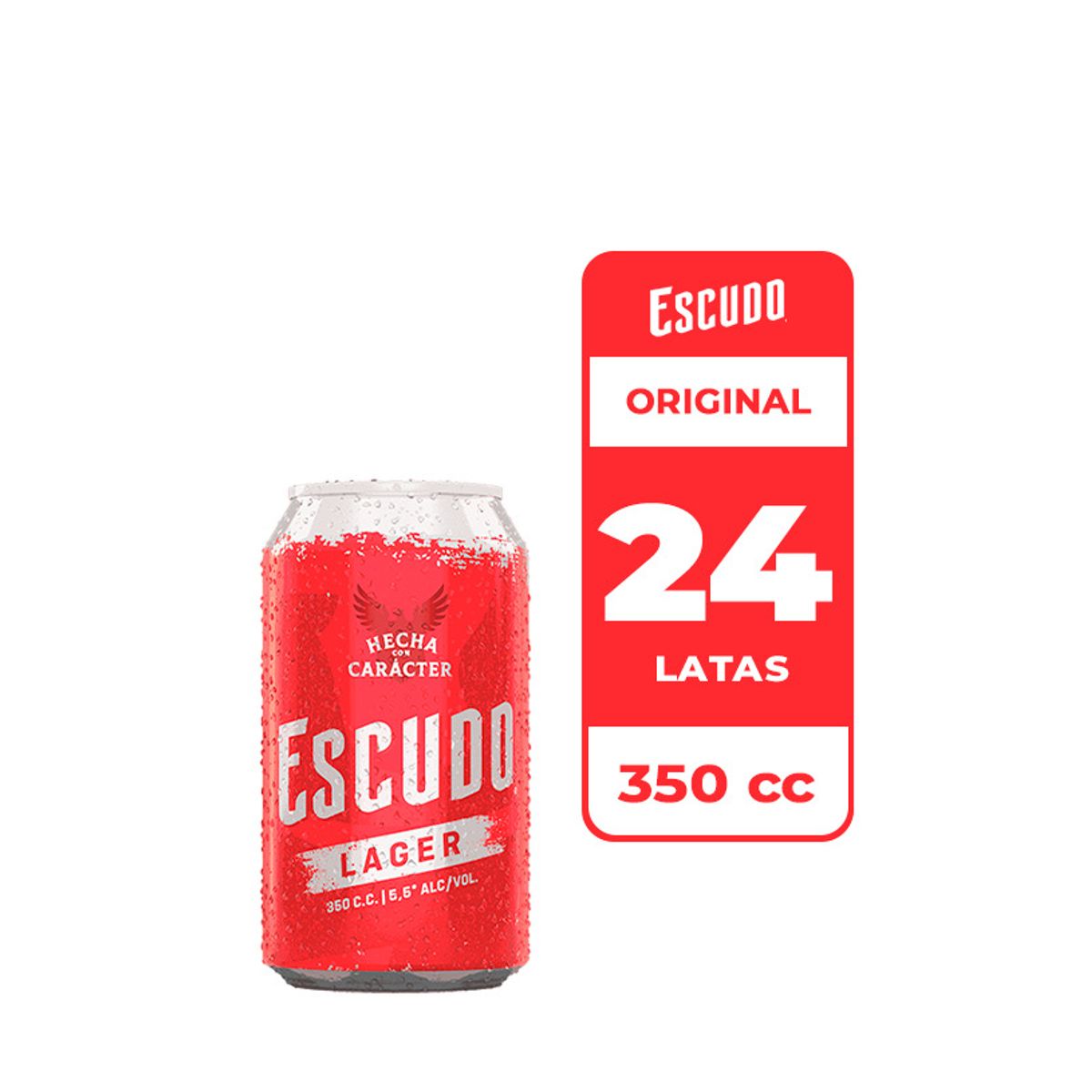 ESCUDO - 24x Cerveza Escudo 5.5° Lata 350cc