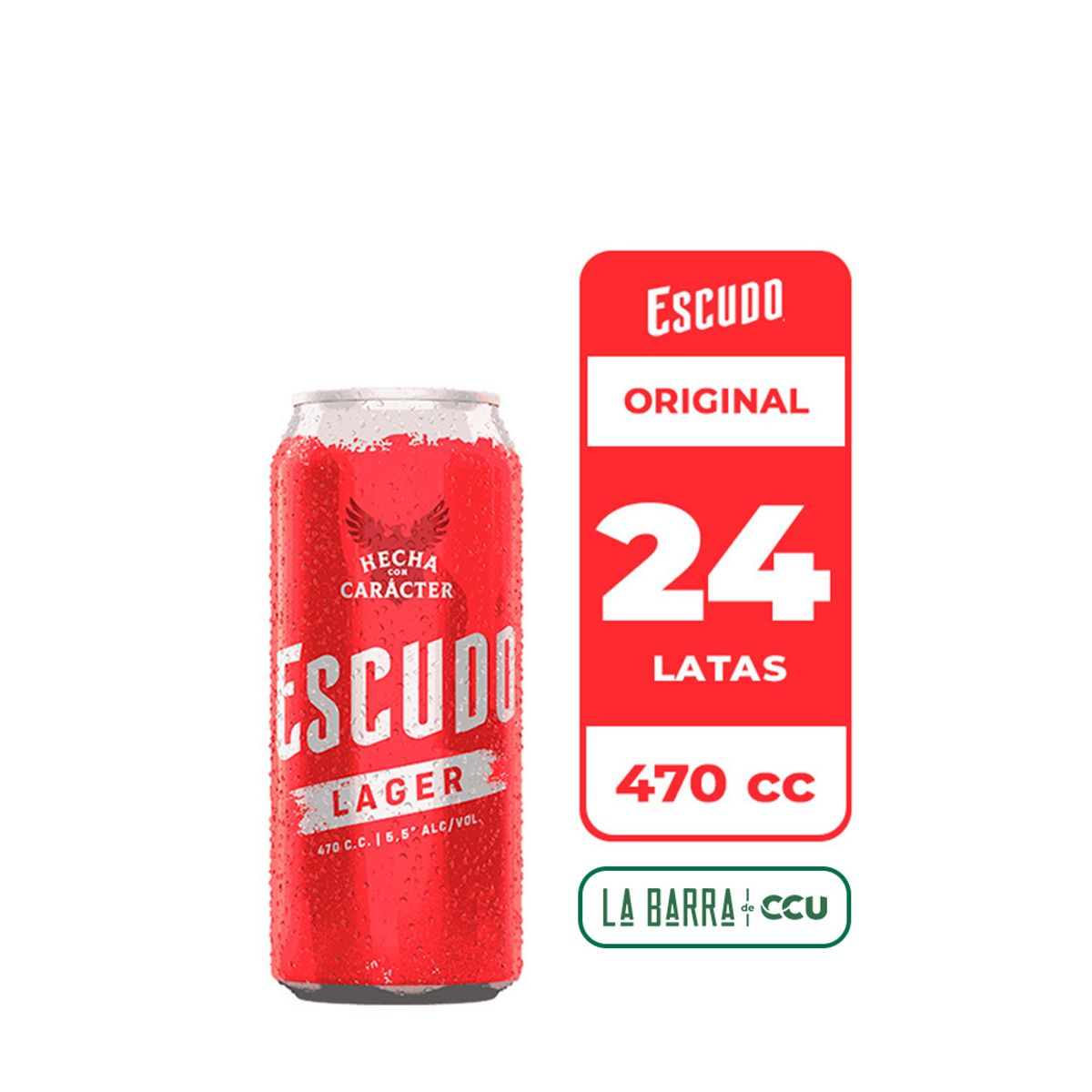ESCUDO - 24x Cerveza Escudo 5.5° Lata 470cc