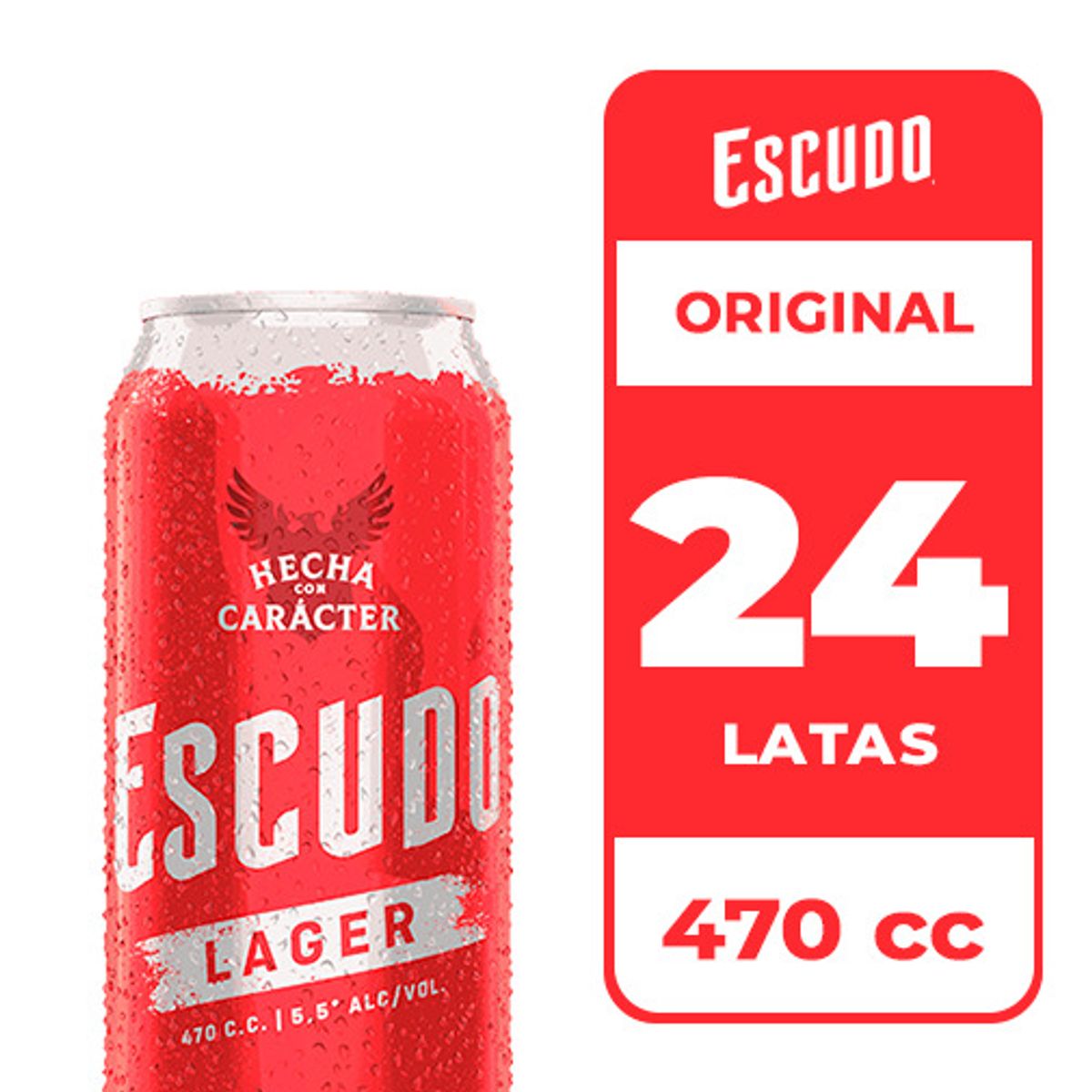 ESCUDO - 24x Cerveza Escudo 5.5° Lata 470cc