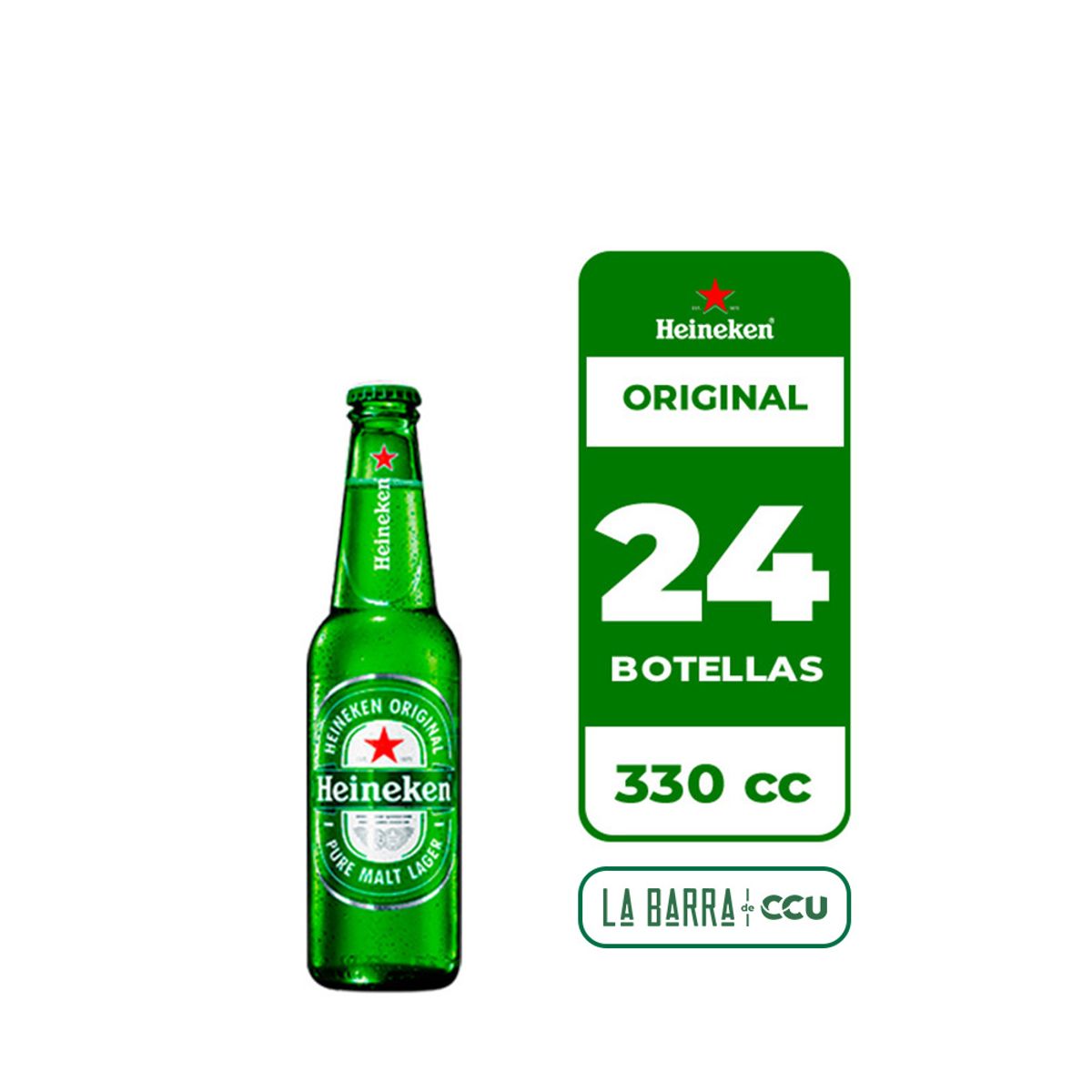 HEINEKEN - 24x Cerveza Heineken 5.0° Botella 330cc