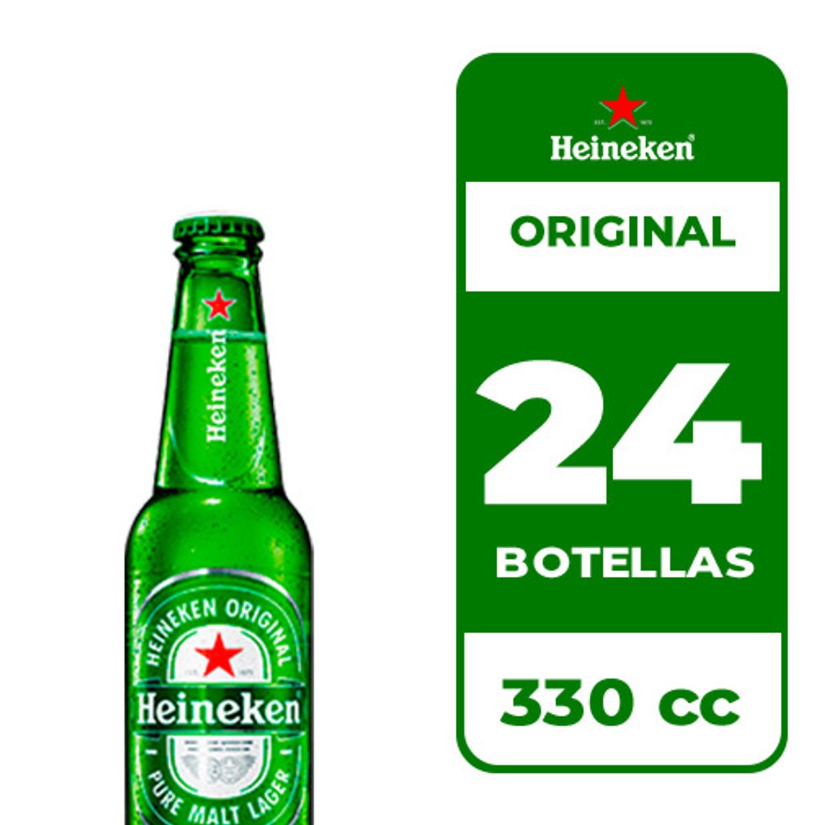 HEINEKEN - 24x Cerveza Heineken 5.0° Botella 330cc
