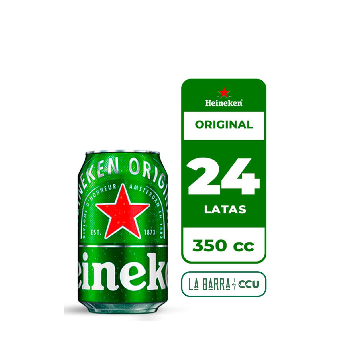 HEINEKEN - 24x Cerveza Heineken 5.0° Lata 350cc
