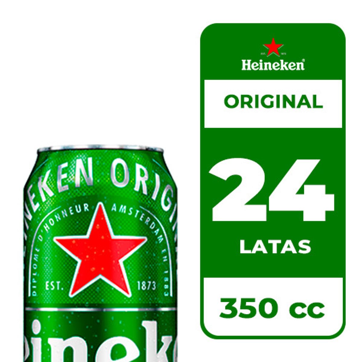 HEINEKEN - 24x Cerveza Heineken 5.0° Lata 350cc