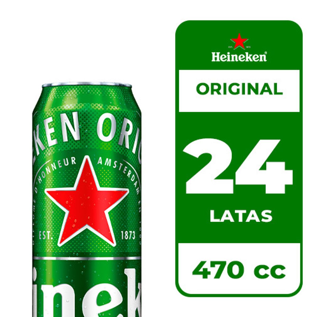 HEINEKEN - 24x Cerveza Heineken 5.0° Lata 470cc