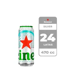 HEINEKEN - 24x Cerveza Silver 4.0° Lata 470cc