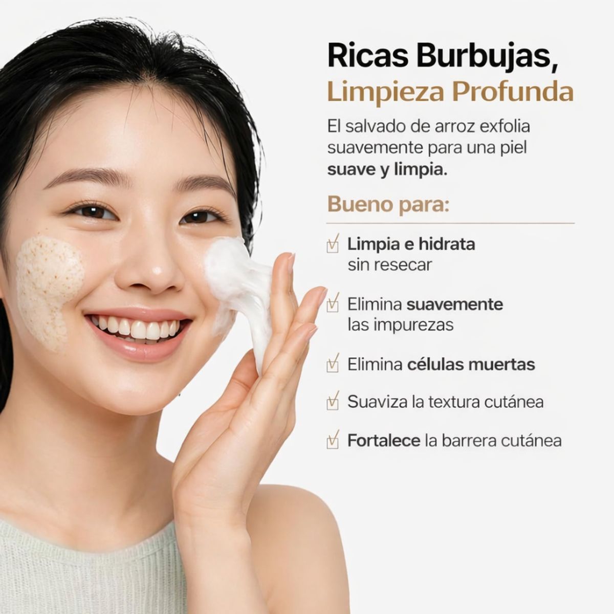 GARSIL - Limpiador Facial Exfoliante de Arroz en Espuma MIDHA 150ml