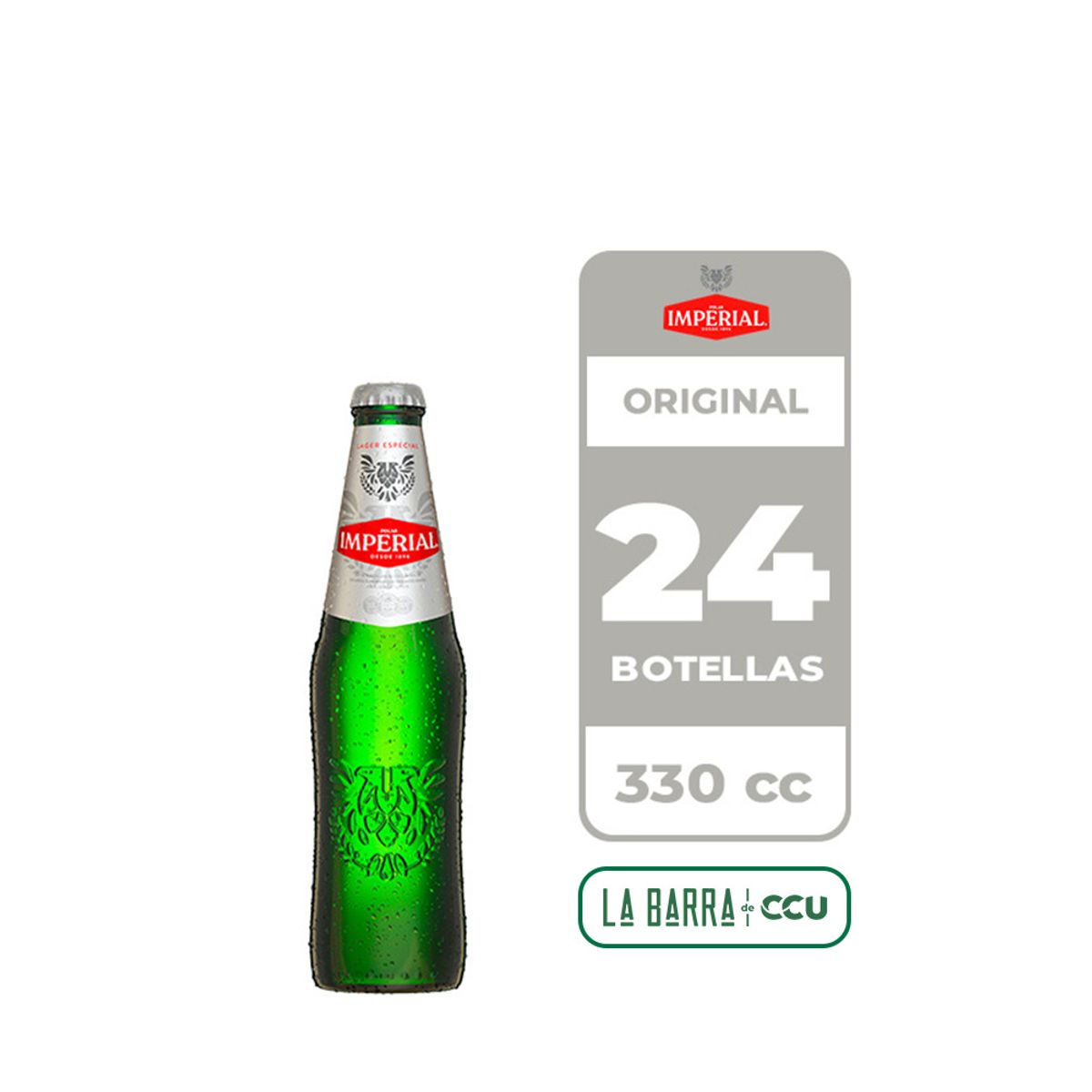 IMPERIAL - 24x Cerveza Imperial Lager 4.6° Botella 330cc
