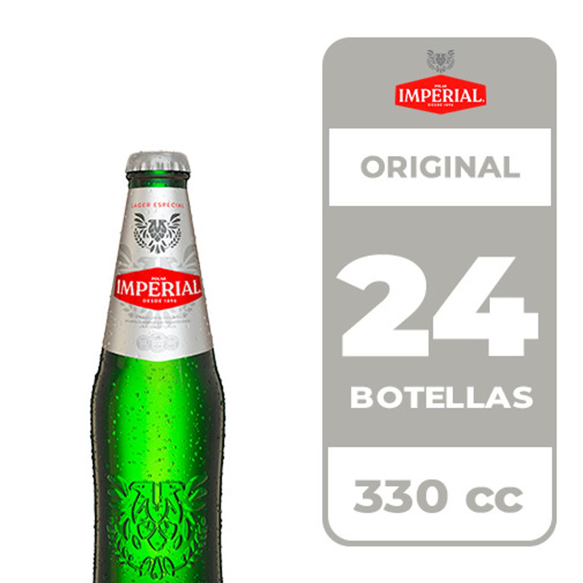 IMPERIAL - 24x Cerveza Imperial Lager 4.6° Botella 330cc