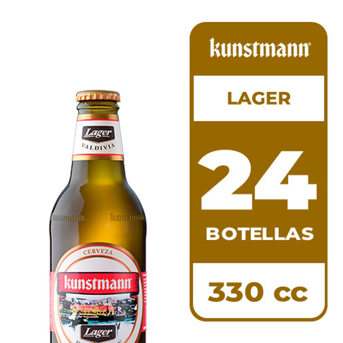 KUNSTMANN - 24x Cerveza Kunstmann Lager 4.3° Botella 330cc