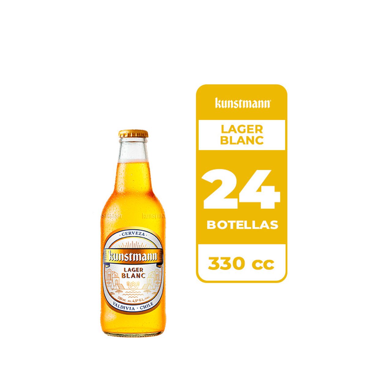 KUNSTMANN - 24x Cerveza Kunstmann Lager Blanc 4.5° Botella 330cc