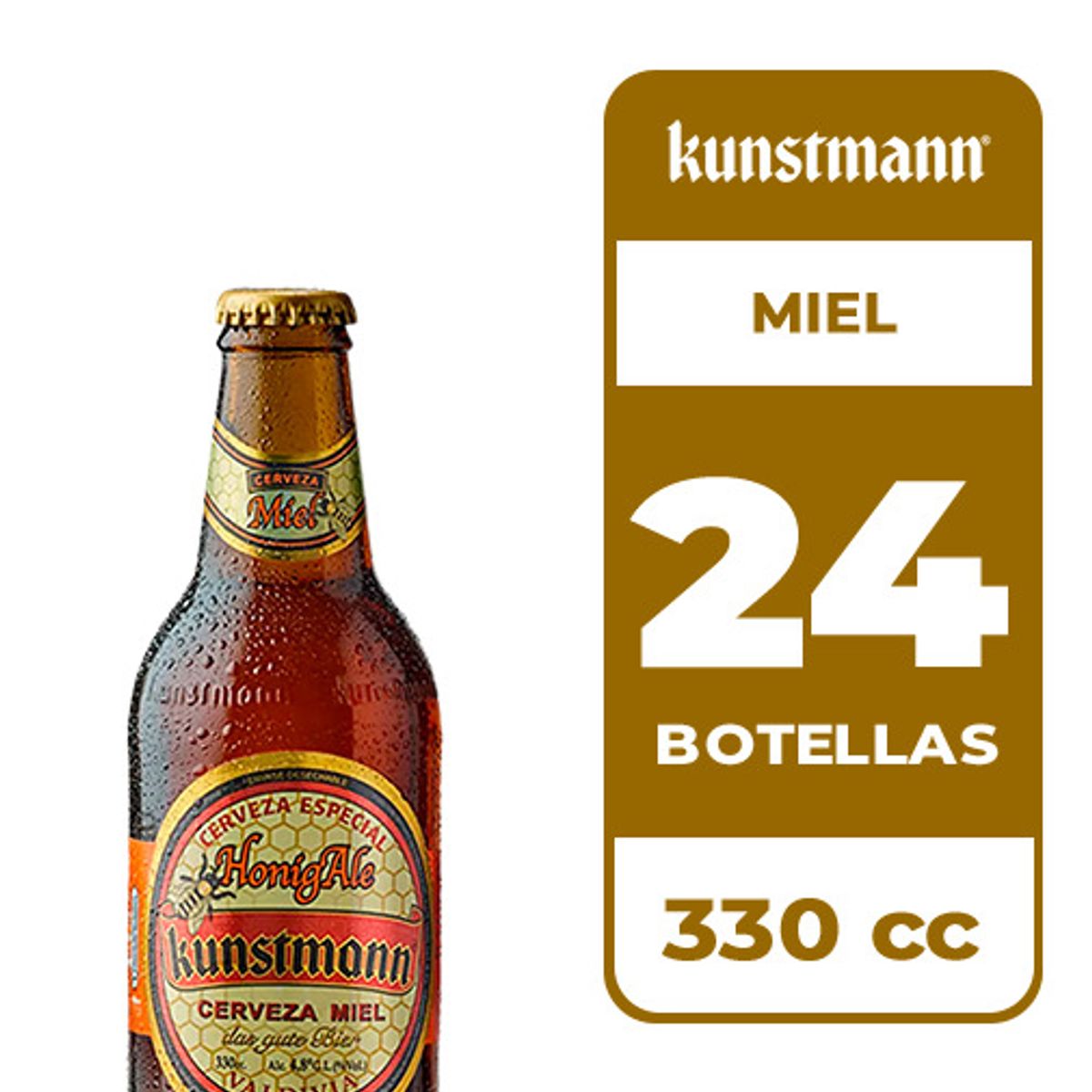 KUNSTMANN - 24x Cerveza Kunstmann Miel 4.8° Botella 330cc