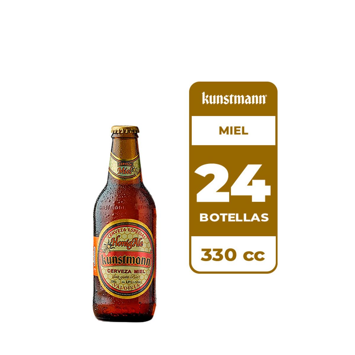 KUNSTMANN - 24x Cerveza Kunstmann Miel 4.8° Botella 330cc