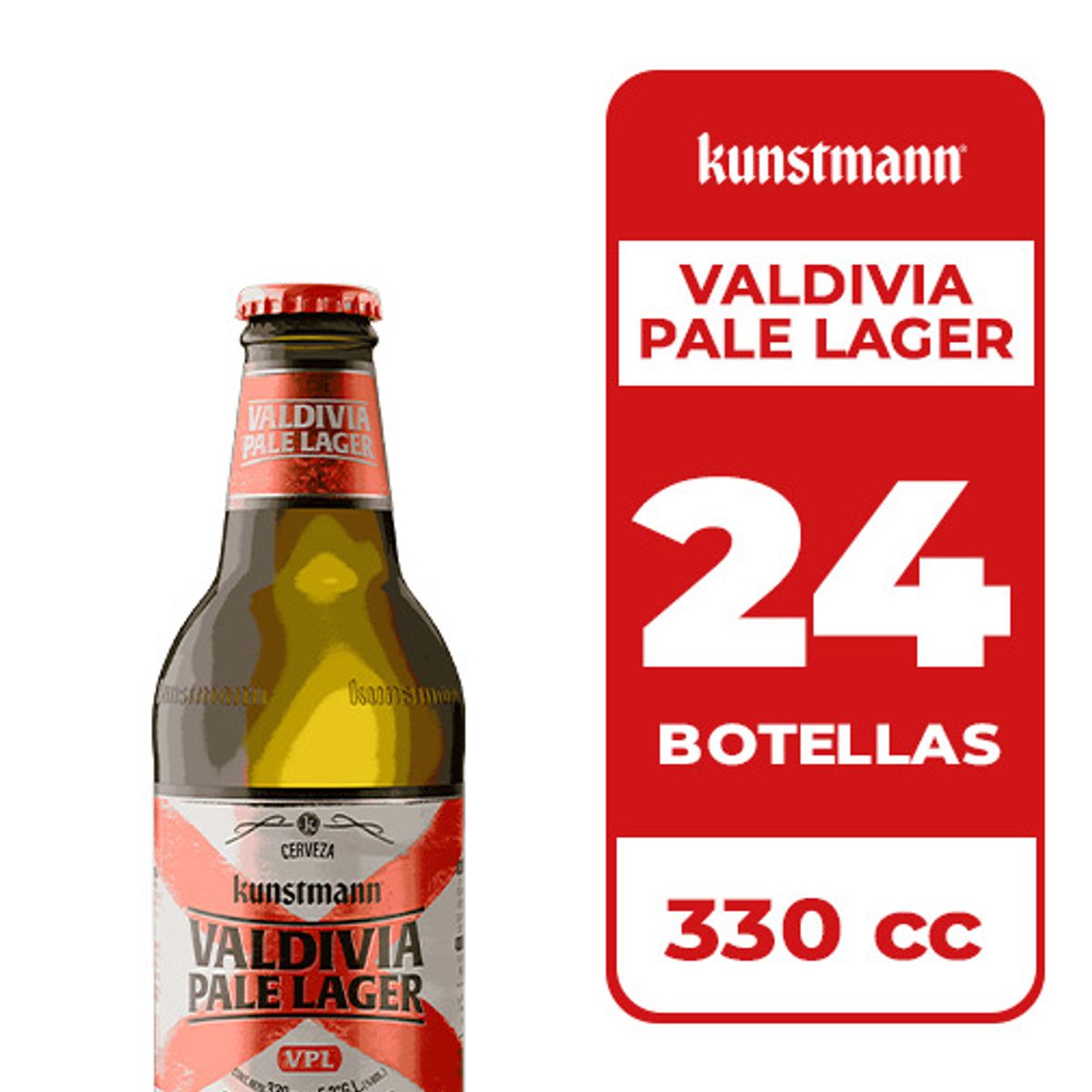 KUNSTMANN - 24x Cerveza Kunstmann Valdivia Pale Lager 5.2° Botella 330cc