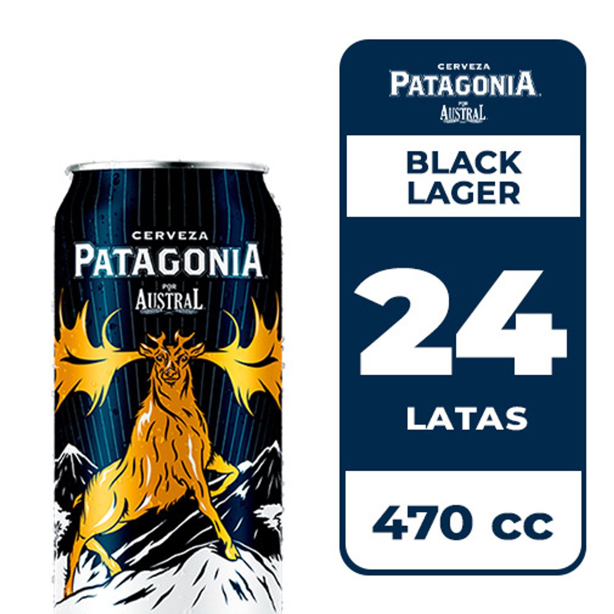 AUSTRAL - 24x Cerveza Patagonia Black Lager 5.7° Lata 470cc