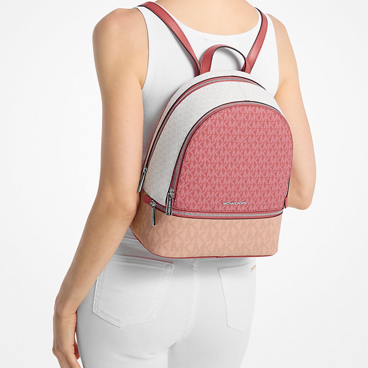 MICHAEL KORS - Mochila Michael Kors Rhea Mediana backpack Coral