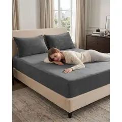 GENERICO - Protector de colchon Impermeable 2 plazas color gris