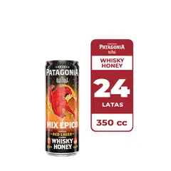 AUSTRAL - 24x Cerveza Patagonia Red Lager Whisky Honey 4.8° Lata 350cc
