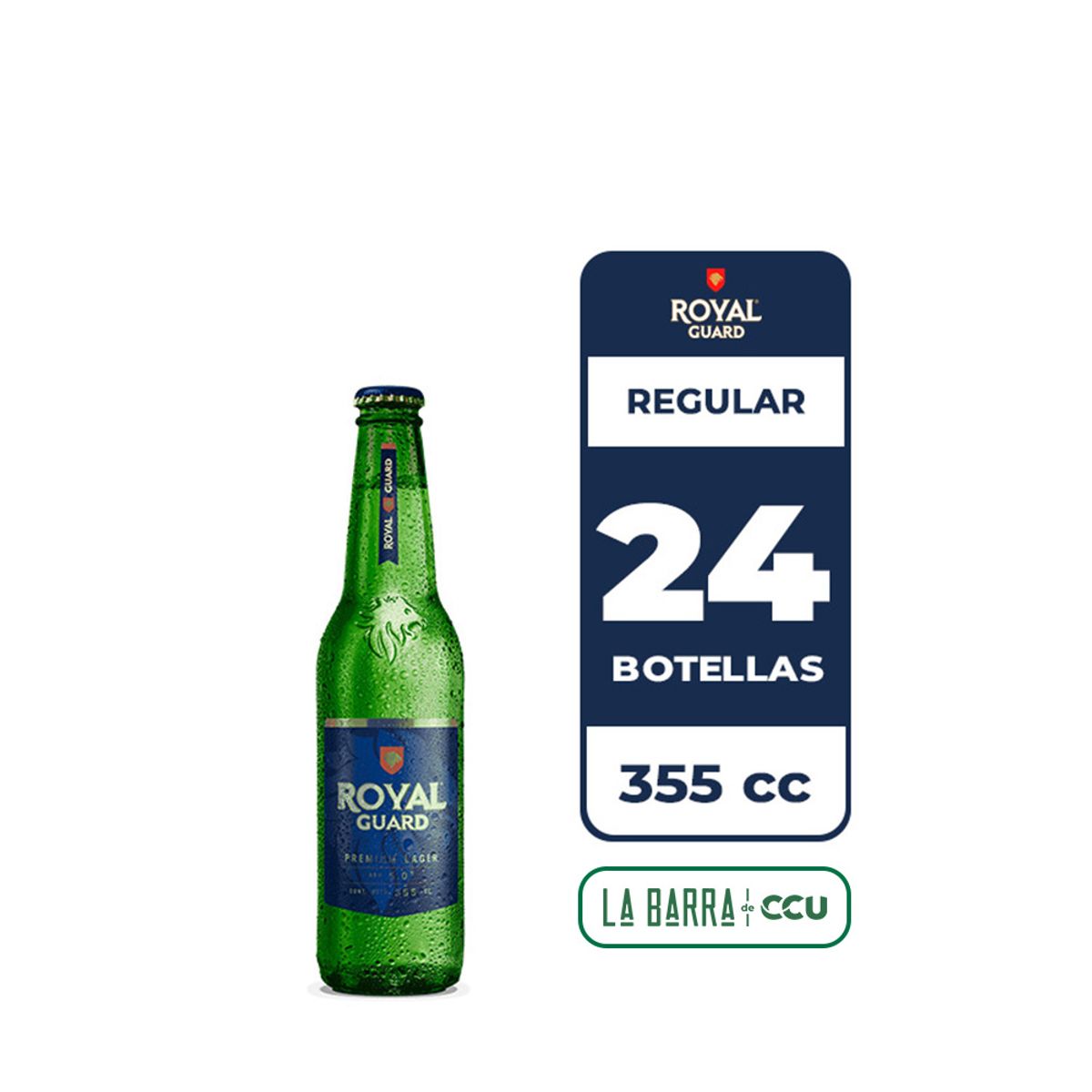 ROYAL GUARD - 24x Cerveza Royal Guard 5.0° Botella 355cc