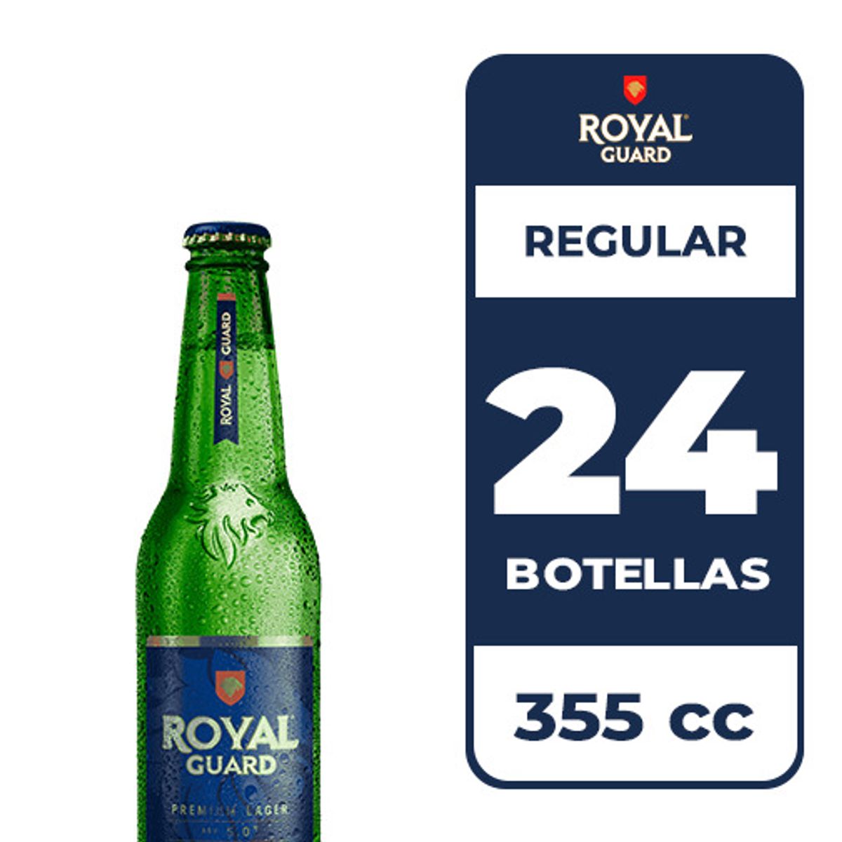 ROYAL GUARD - 24x Cerveza Royal Guard 5.0° Botella 355cc