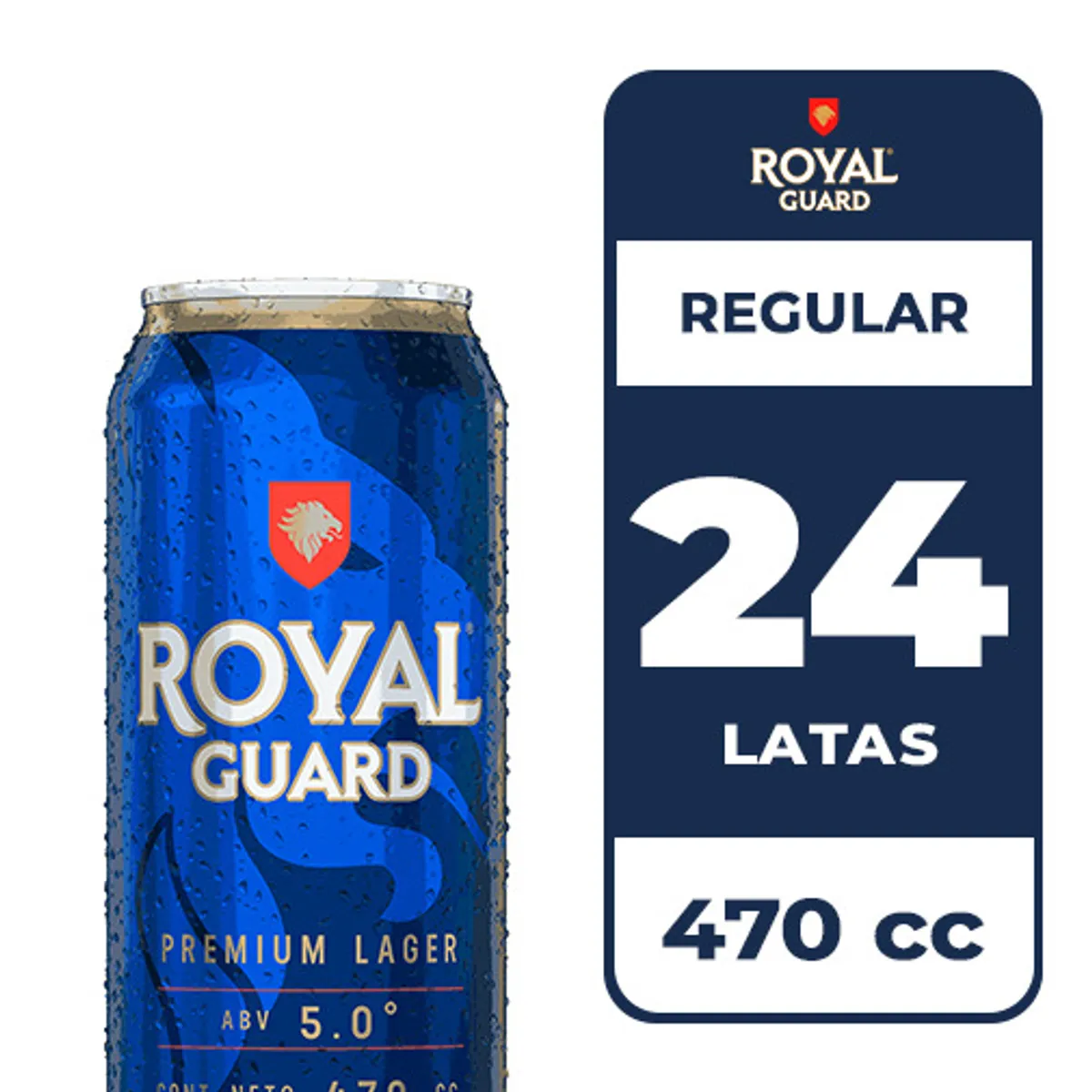 ROYAL GUARD - 24x Cerveza Royal Guard 5.0° Lata 470cc