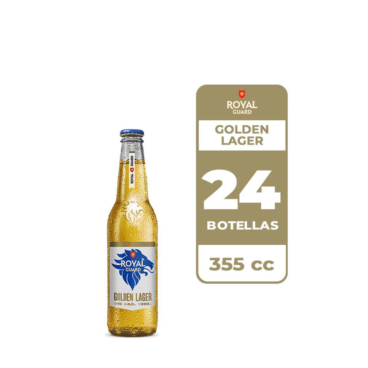 Royal Guard - 24x Cerveza Royal Guard Golden Lager 4.5° Botella 355cc