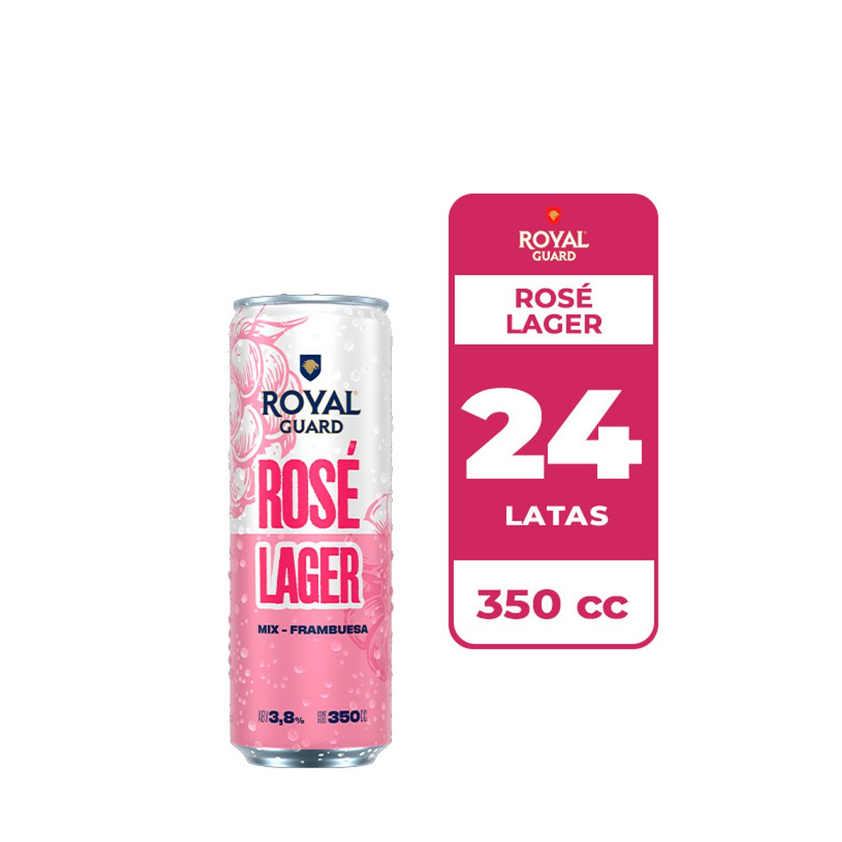Royal Guard - 24x Cerveza Royal Guard Rosé 3.8° Lata 350cc
