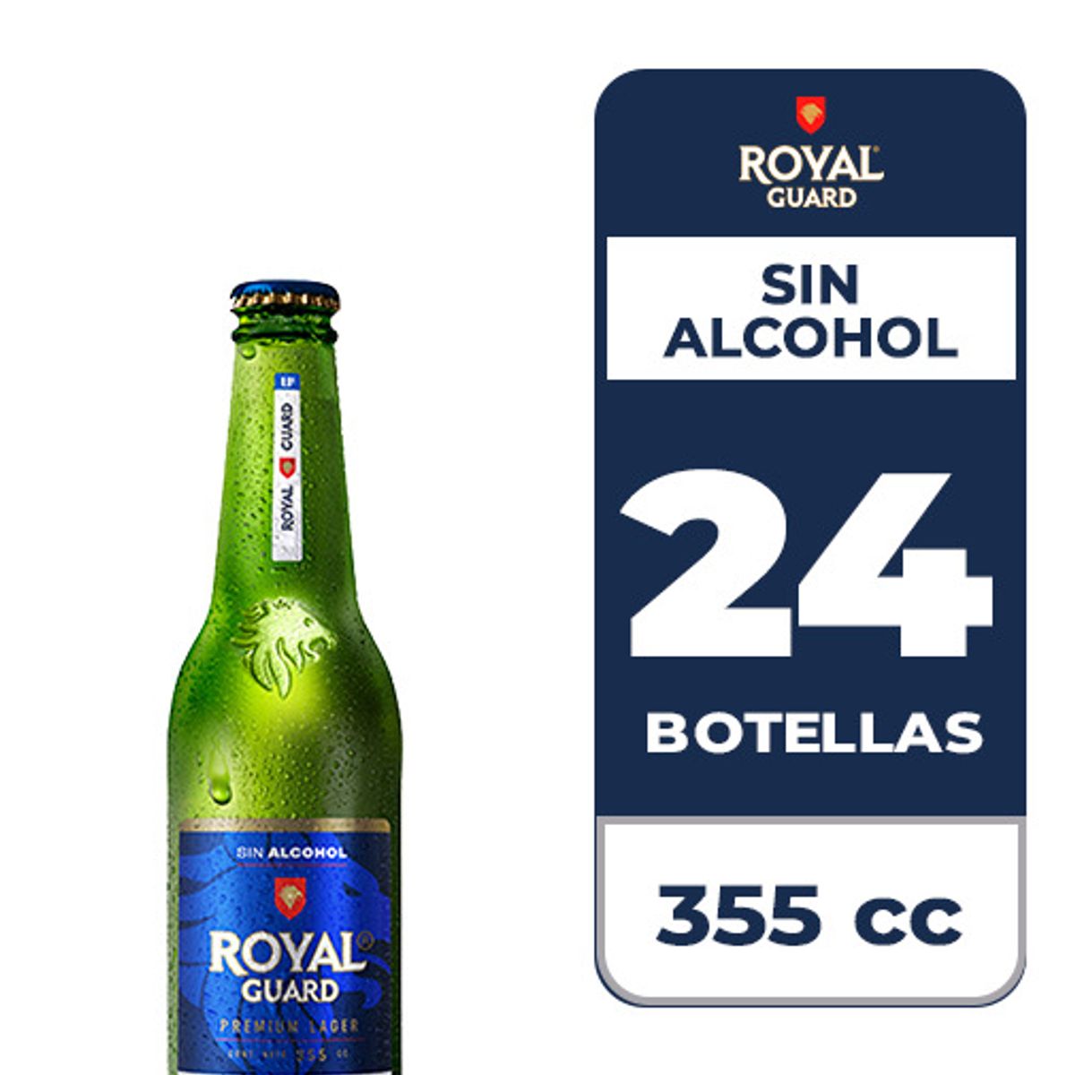 Royal Guard - 24x Cerveza Royal Guard Sin Alcohol Botella 355cc