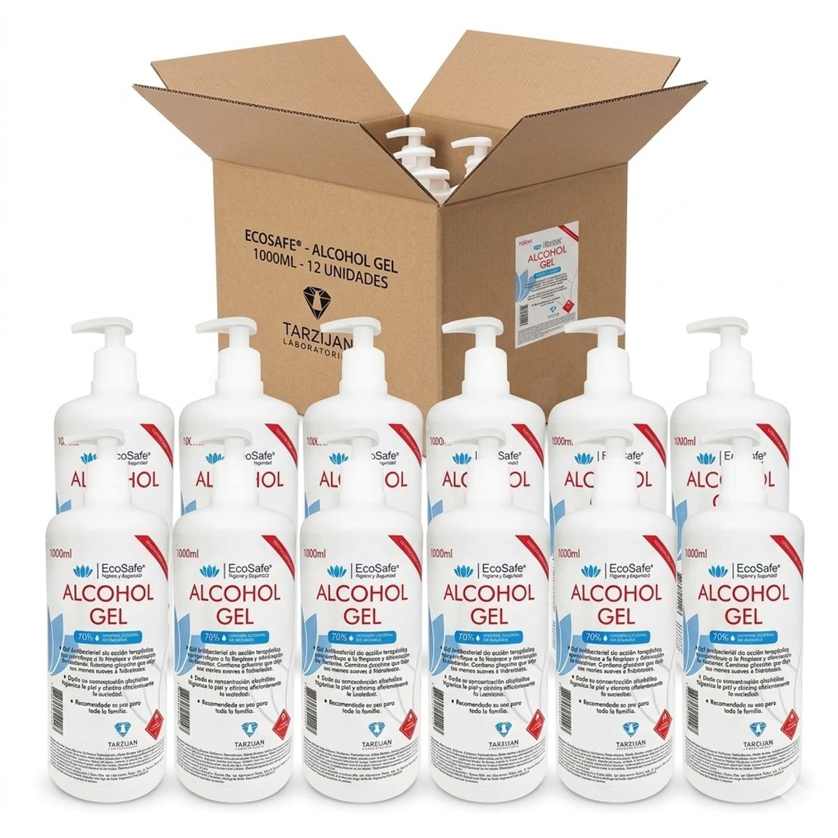 GENERICO - ALCOHOL GEL  1 LITROS ECOSAFE X 12