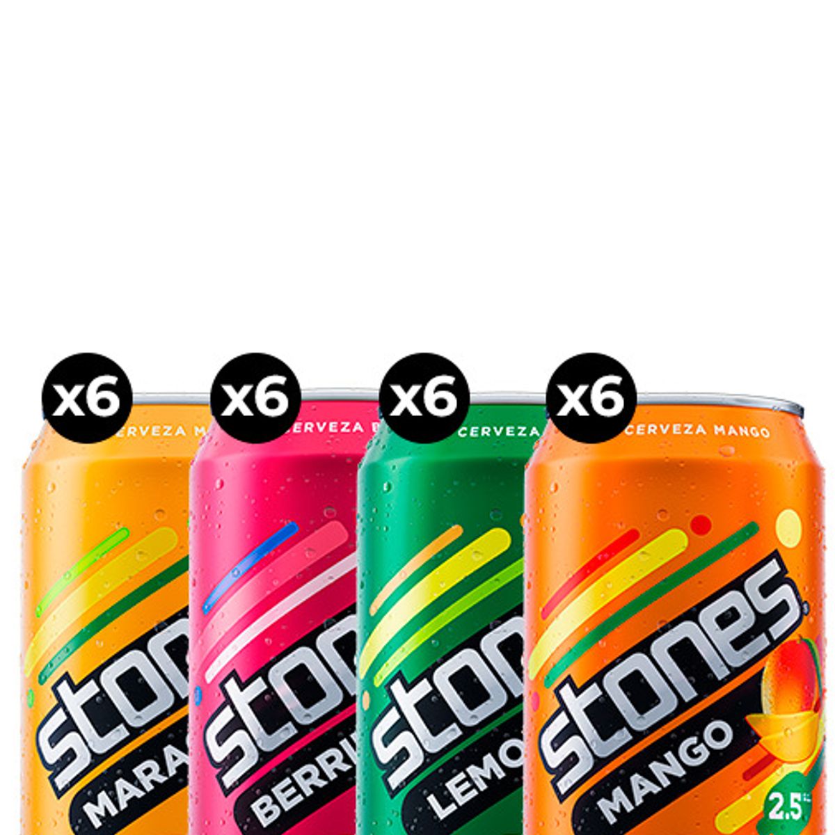 STONES - 24x Cerveza Sabores Stones 2.5° Lata 350cc