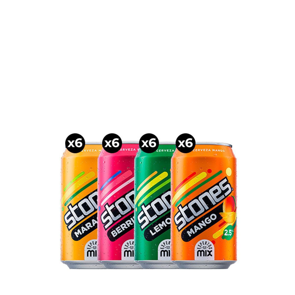 STONES - 24x Cerveza Sabores Stones 2.5° Lata 350cc