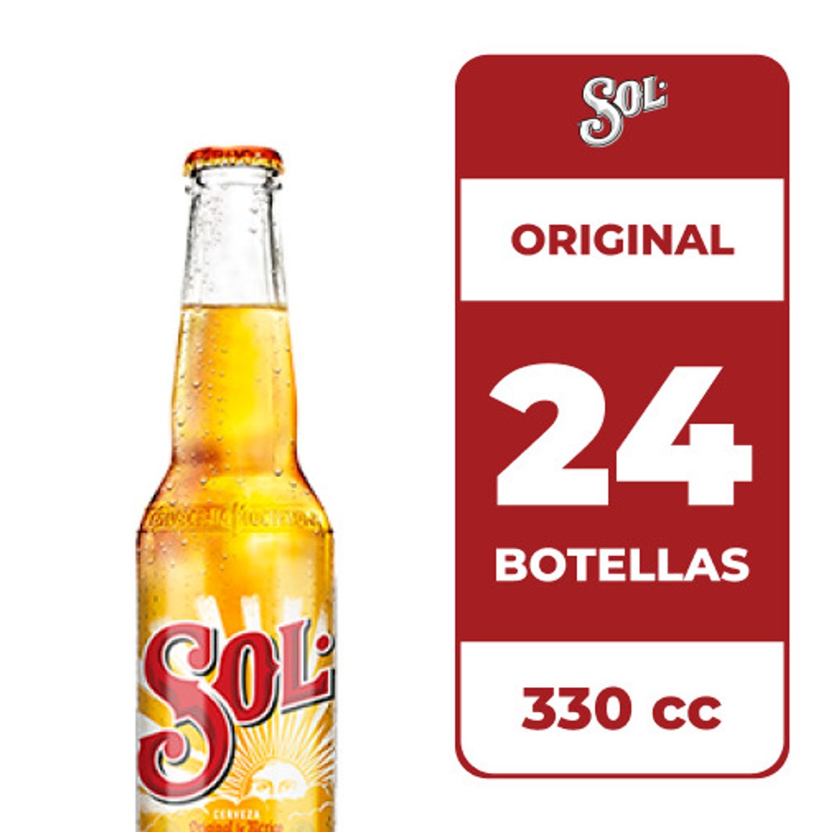 SOL - 24x Cerveza Sol 4.5° Botella 330cc