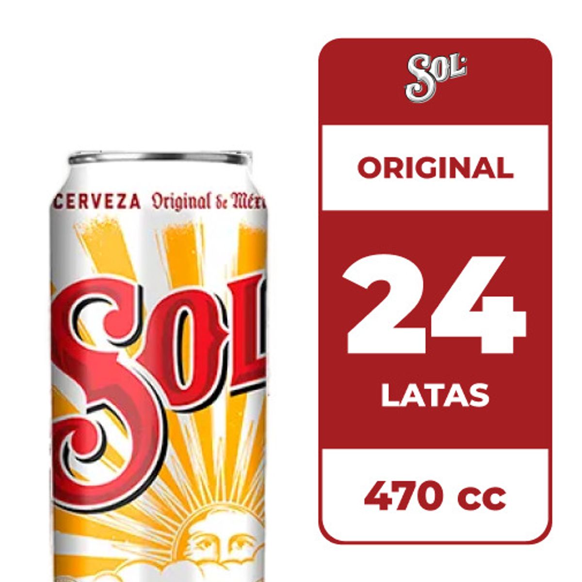 SOL - 24x Cerveza Sol 4.5° Lata 470cc