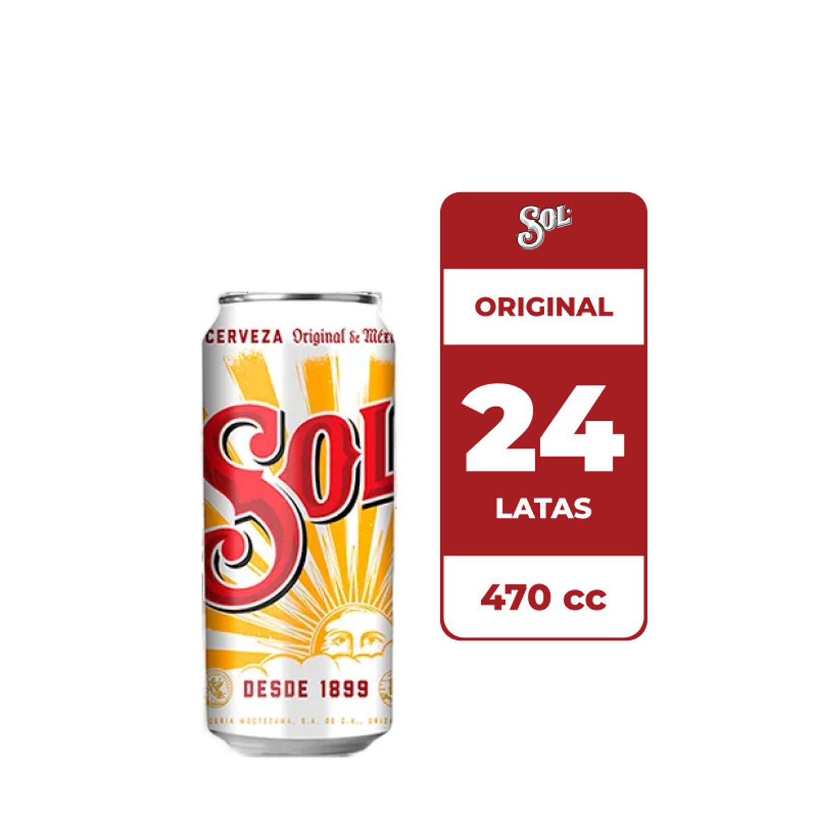 SOL - 24x Cerveza Sol 4.5° Lata 470cc