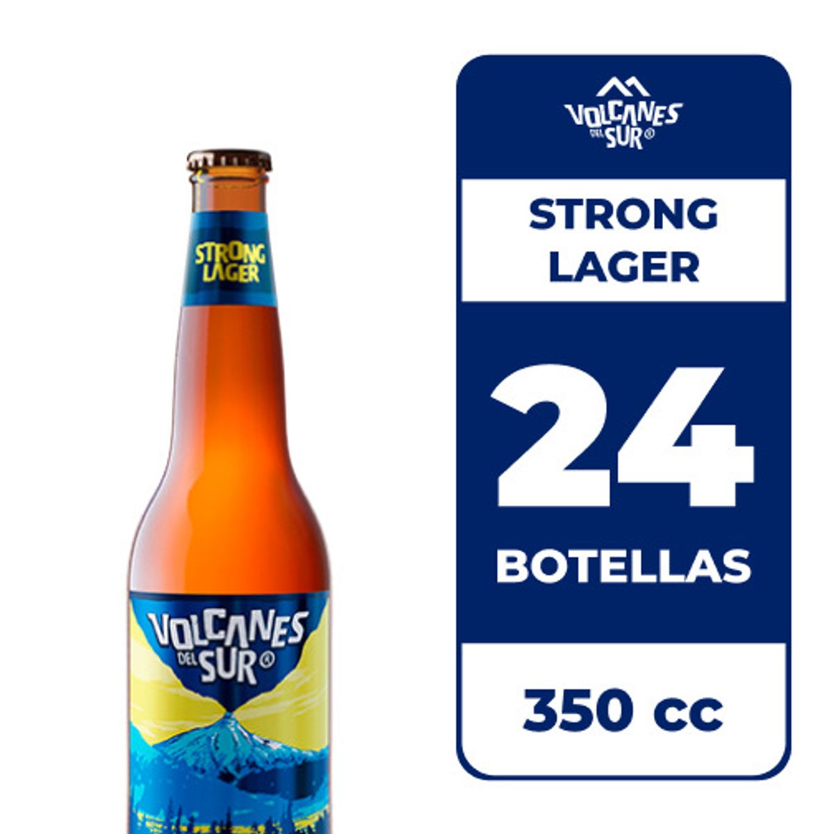 VOLCANES DEL SUR - 24x Cerveza Volcanes Del Sur Strong Lager 6.5° Botella 350cc