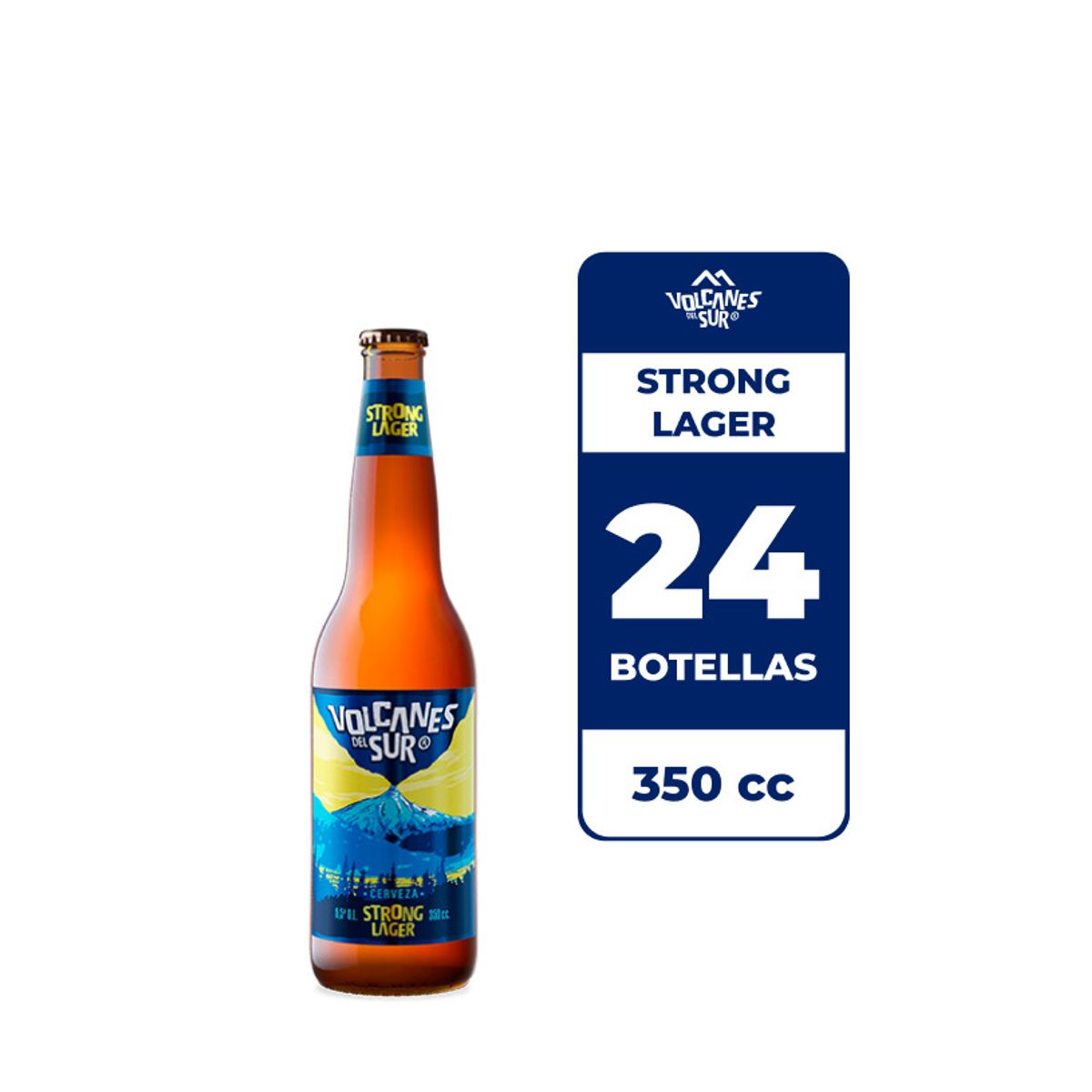 VOLCANES DEL SUR - 24x Cerveza Volcanes Del Sur Strong Lager 6.5° Botella 350cc