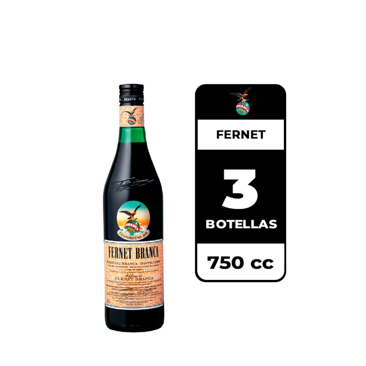 BRANCA - 3x Fernet Branca 39° 750cc