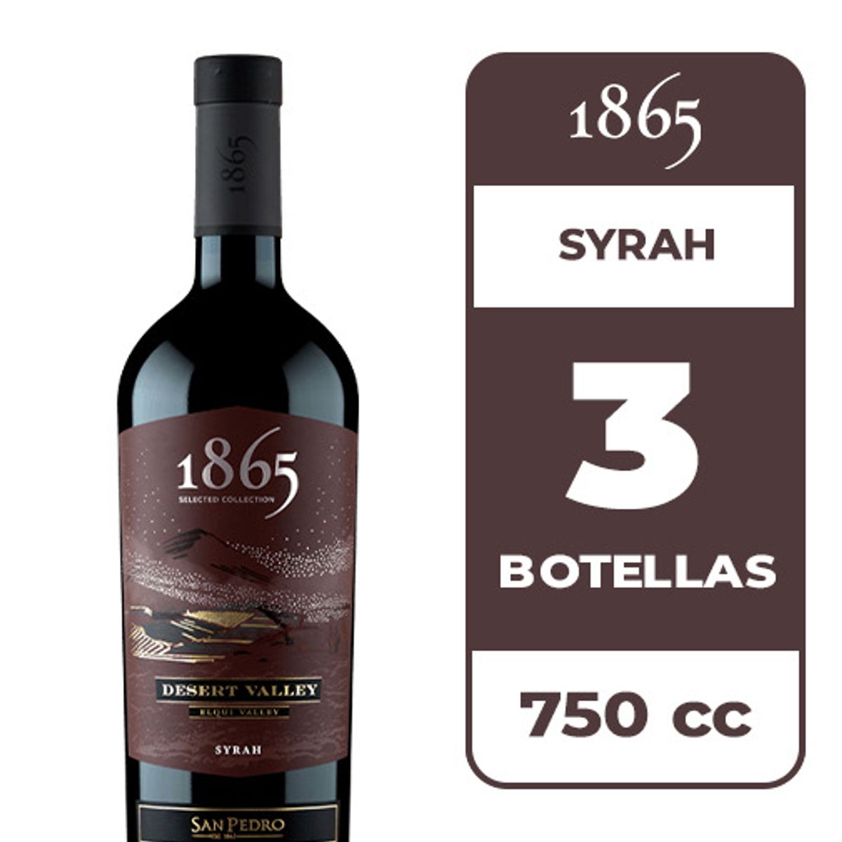 1865 - 3x Vino 1865 Desert Valley Syrah 750cc