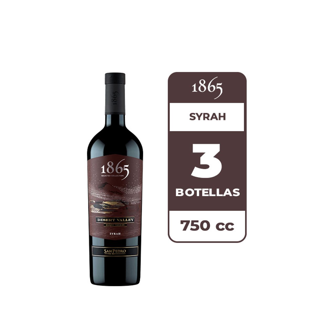 1865 - 3x Vino 1865 Desert Valley Syrah 750cc