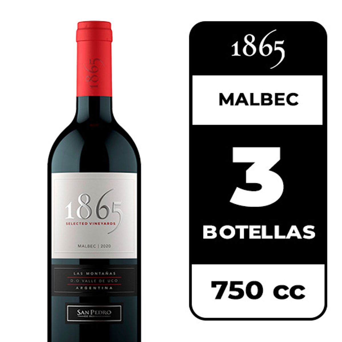 1865 - 3x Vino 1865 Malbec 750cc