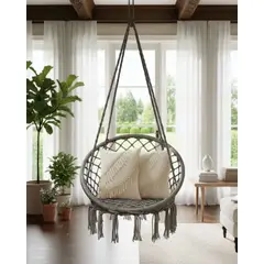 GENERICO - Silla Colgante de Terraza con 2 Cojines de Confort Diseño Reforzado