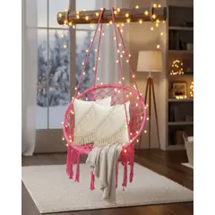 GENERICO - Silla Colgante de Terraza con 2 Cojines de Confort Diseño Reforzado